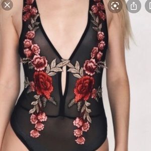 Rose mesh body suit - perfect for festivals!